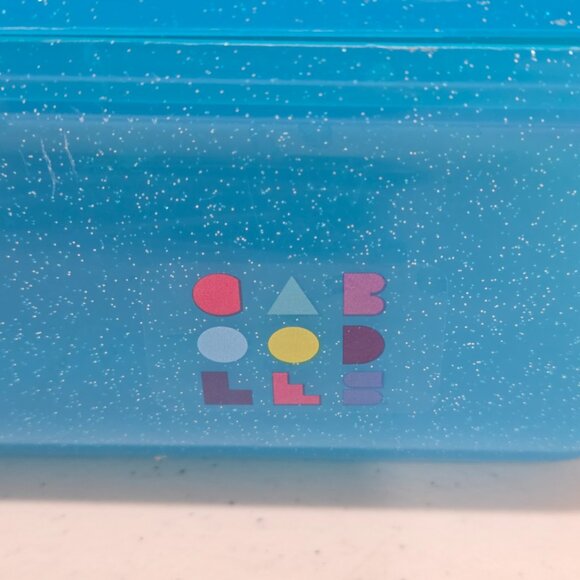 Caboodles Retro Makeup Case On-The-Go-Girl Blue Glitter Classic Organizer - Picture 2 of 12